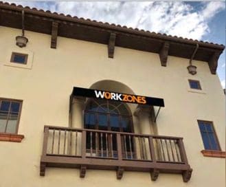 Workzones sign on balcony